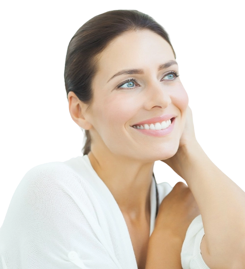 Middle aged woman smiling and looking off to the distance | All Island Medical